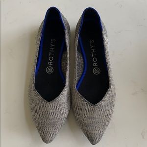 Rothys point flat heather flaxseed size 9